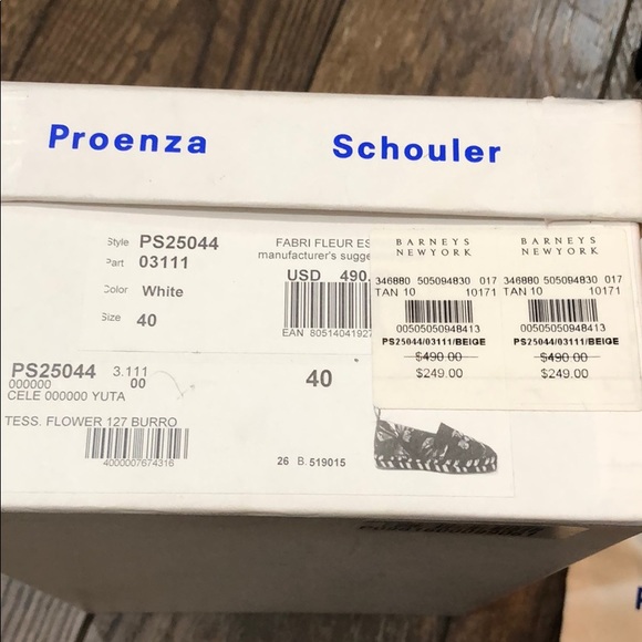 Proenza Schouler Fabric Fleur Espadrilles New EU40 - Picture 5 of 5